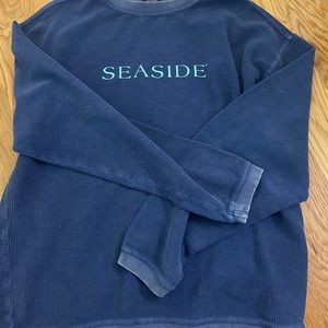 Seaside waffle knit sweatshirt